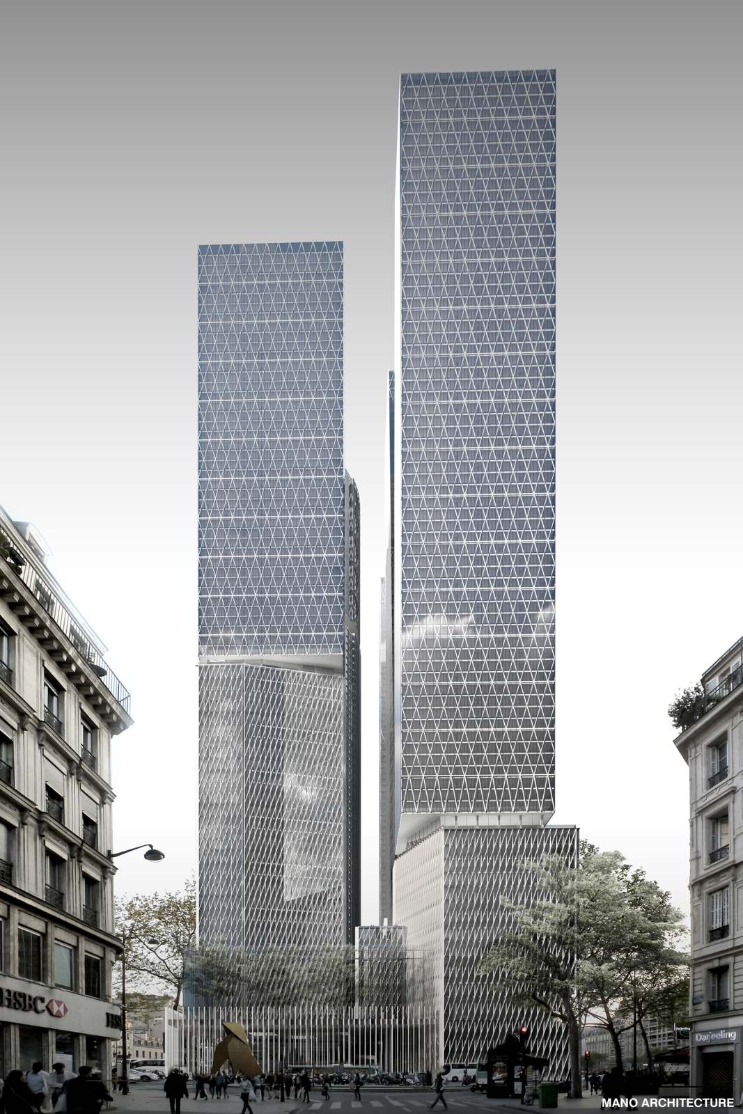 Montparnasse Délire, visuel d’étude, tours dans le ciel parisien