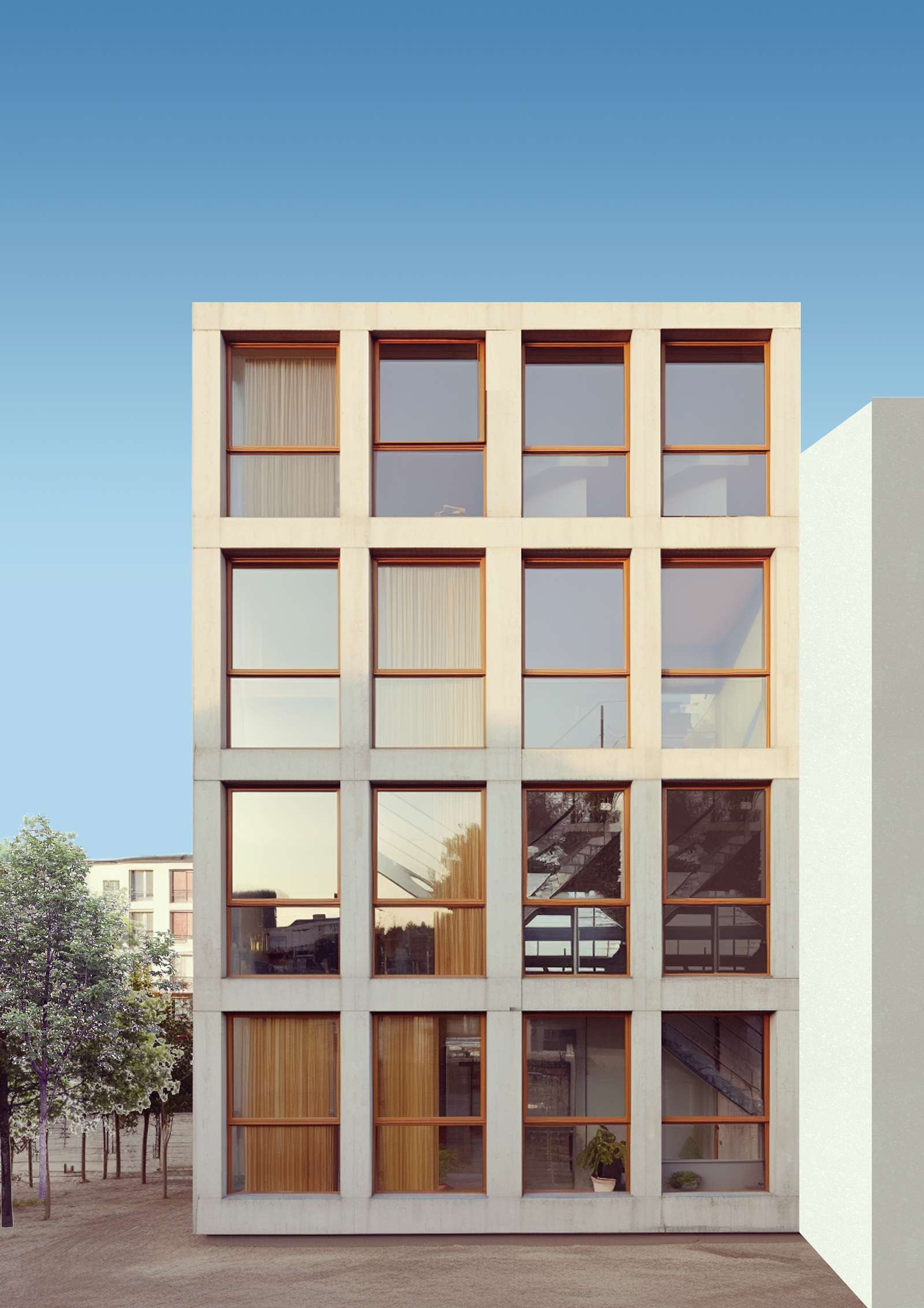 Néo-Dom-Ino, 142 rue de Rosny à Montreuil, perspective de l’habitat évolutif