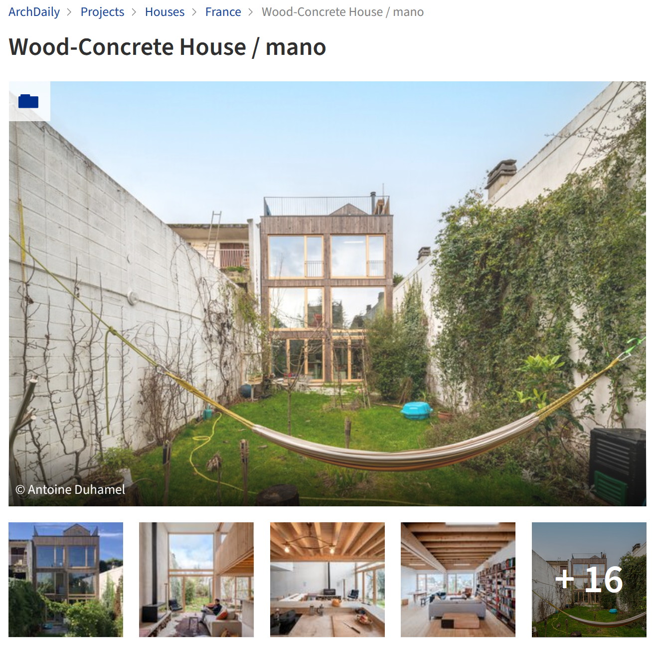 La maison bois béton publiée sur ArchDaily