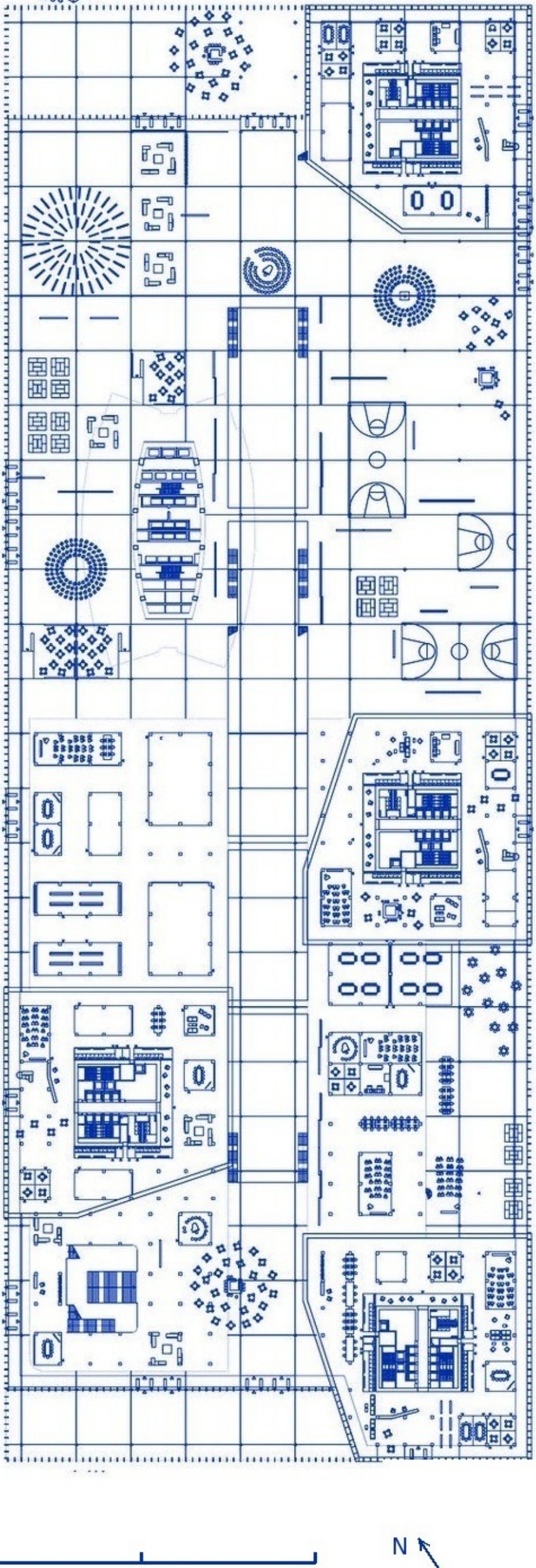 Plan du rez-de-ville, cent mille mètres carrés d’un seul tenant