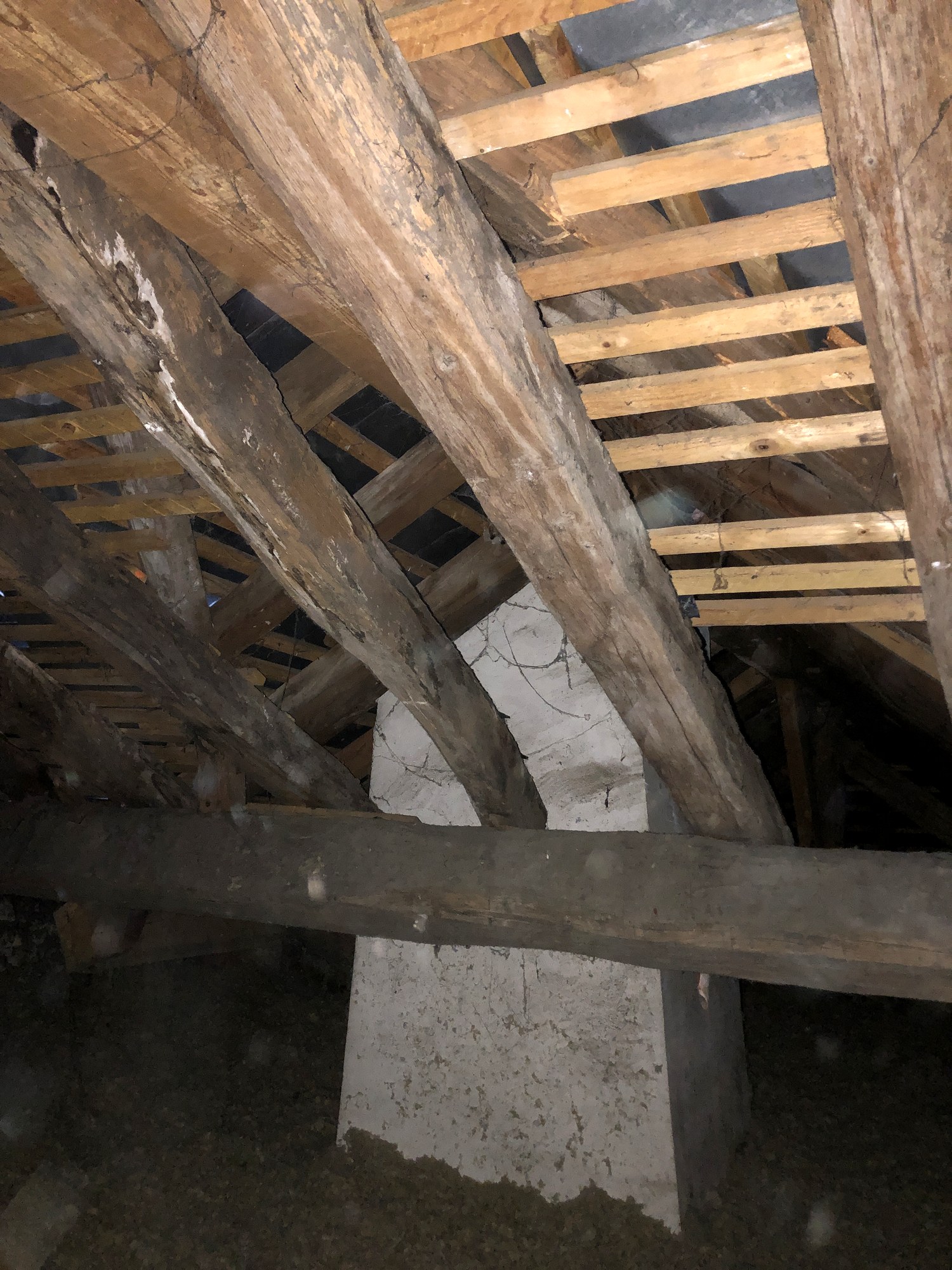 La charpente du comble, relevée avant travaux